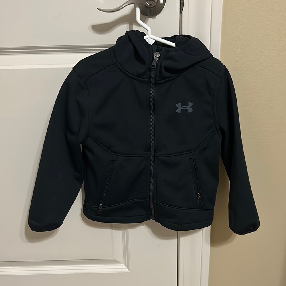 Black Under Armour cold gear jacket, little boy size 4